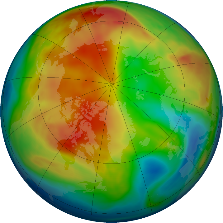 Arctic ozone map for 20 January 2006